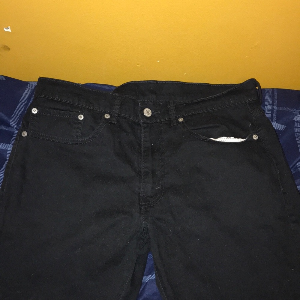 Levi’s 513 Slim Straight Black Jeans Casual Pants
